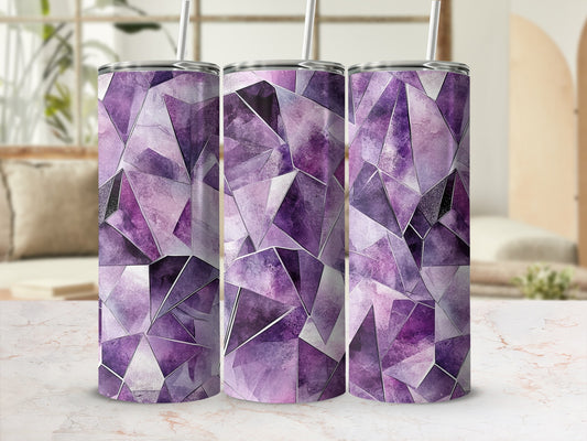 Abstract Purple Hues And Geometric Designs Tumblers