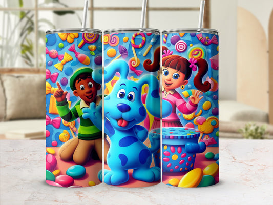 Colorful Cartoon Character Insulated Tumbler Cup with Straw