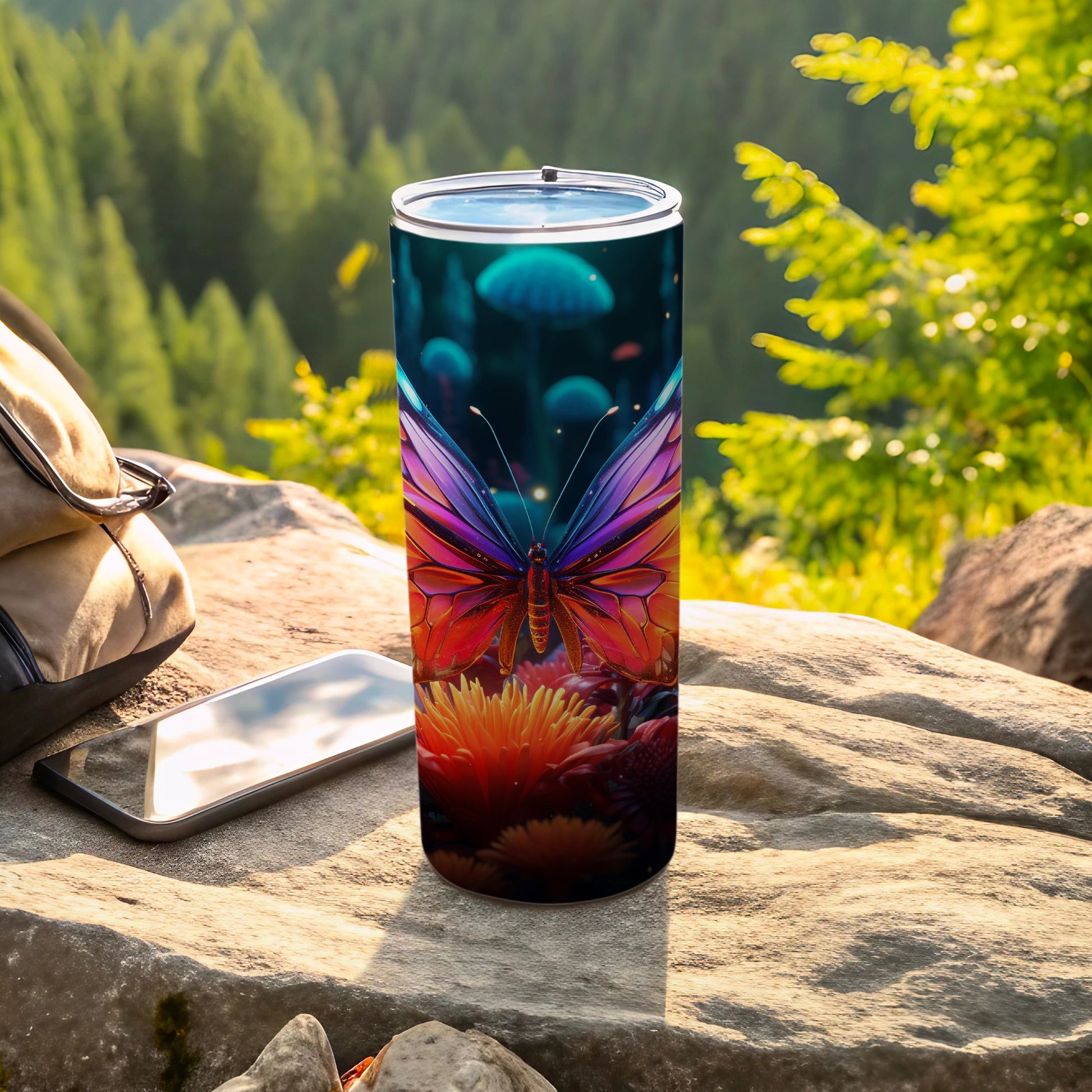 Vibrant Butterfly Glowing Mushroom Scene Tumbler product type
Butterfly Tumbler Glowing Mushroom Fantasy Art Nature Inspired Colorful Drinkware Outdoor Mug Vibrant Butterfly Travel Coffee Cup Insulated Tumbler Forest Design Mystical Butterfly Floral Tumbler Beverage Holder Unique Tumbler Enchanted Forest Art Glowing Fungi Aesthetic Tumbler Art Print Tumbler Winged Beauty Brightly Colored