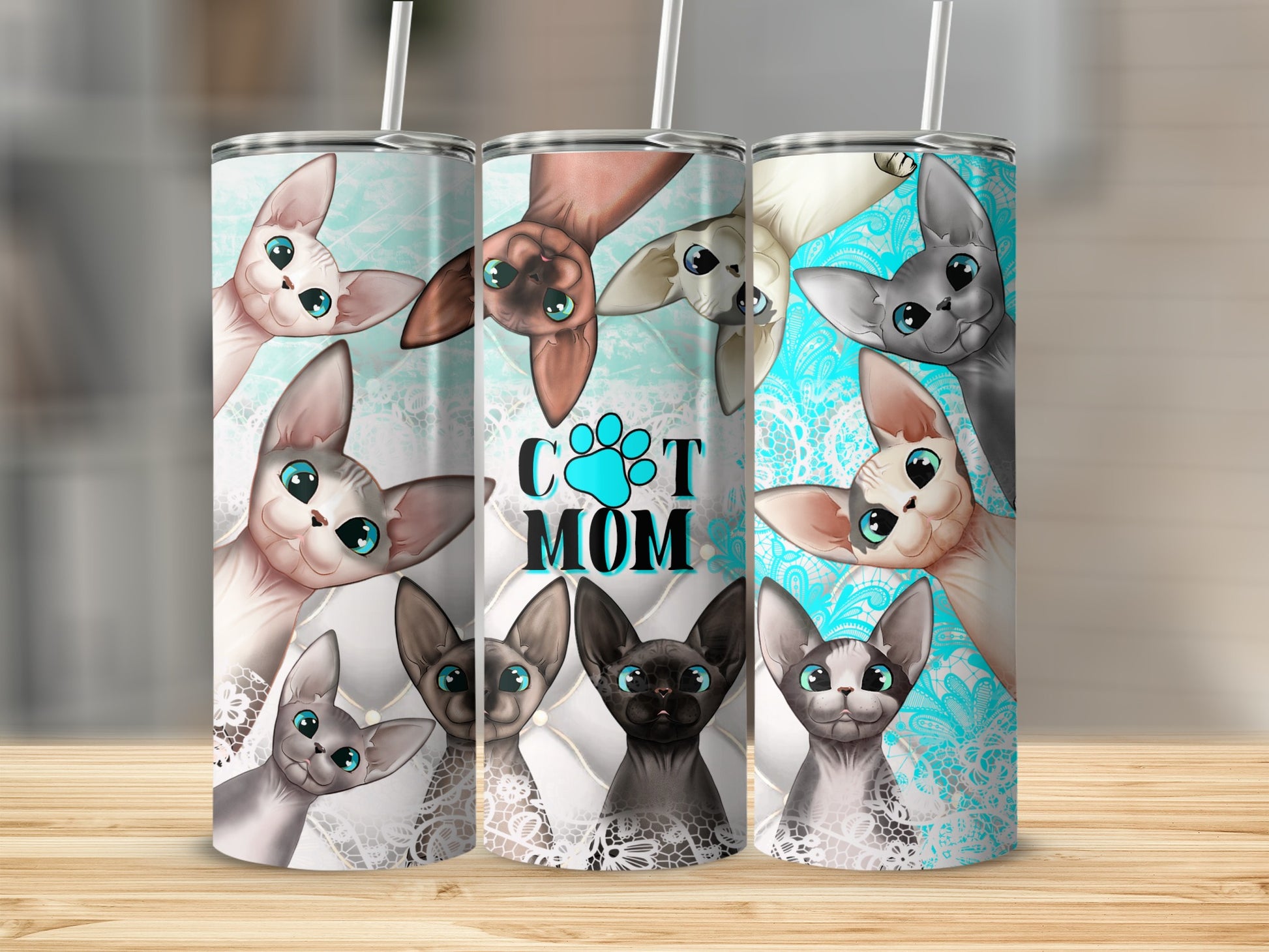 Sphinx Cats Cat Mom Blue Lace Tumbler product type