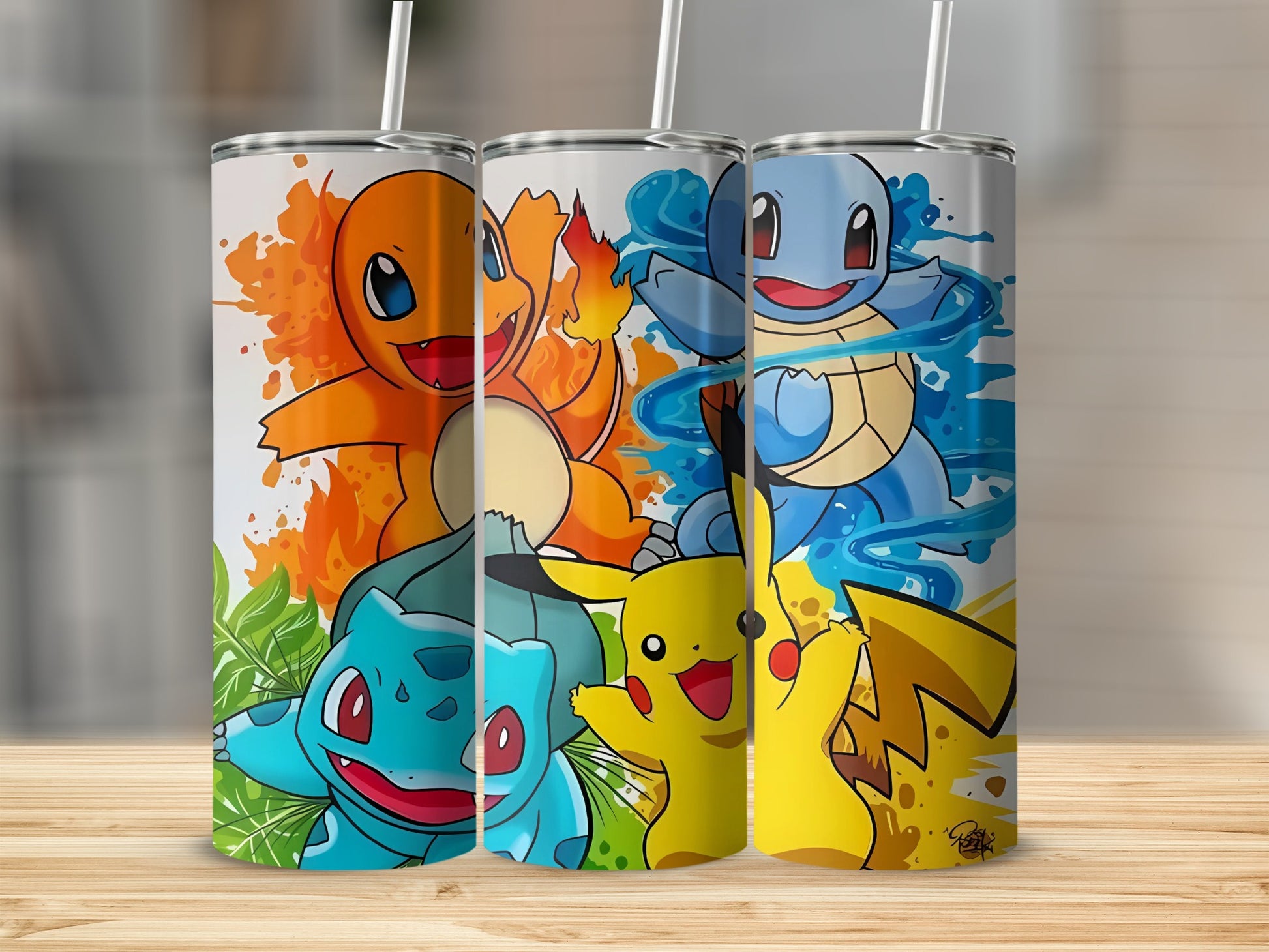 Colorful Pokemon Character Tumbler Cup for Kids
