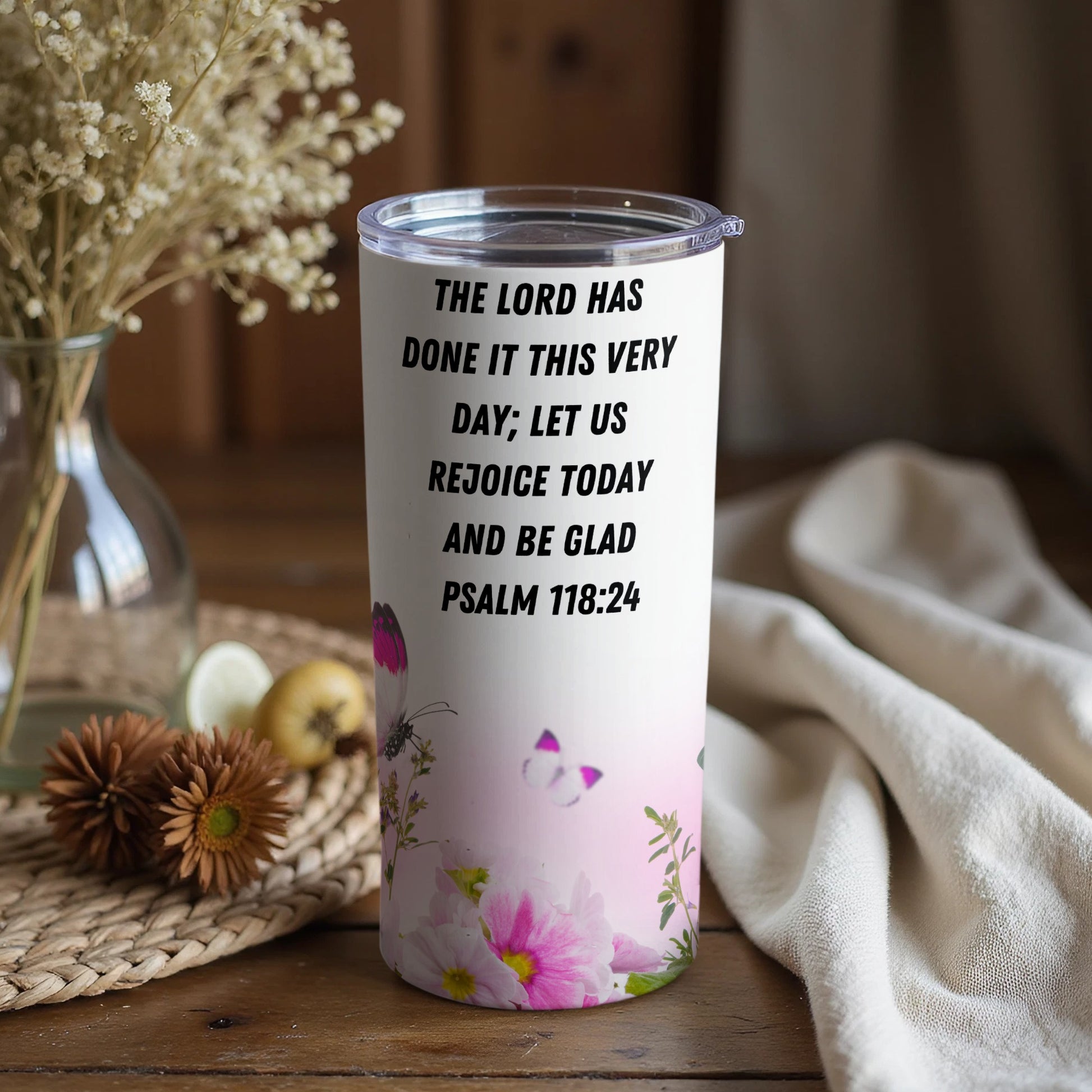 Inspirational Floral Design Tumbler for Daily Motivation