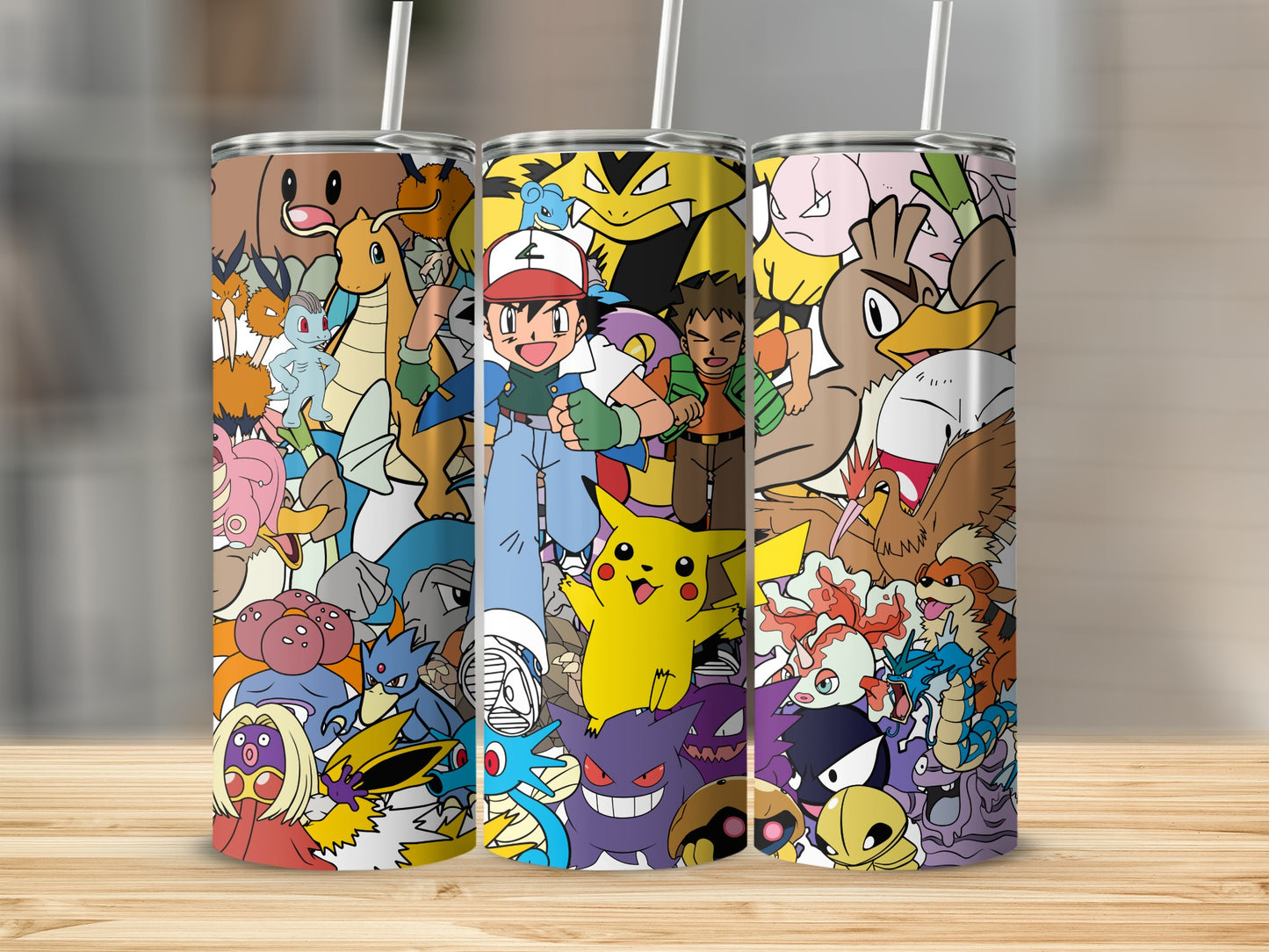 Classic Anime Character Collage Drink Tumblers with Lids