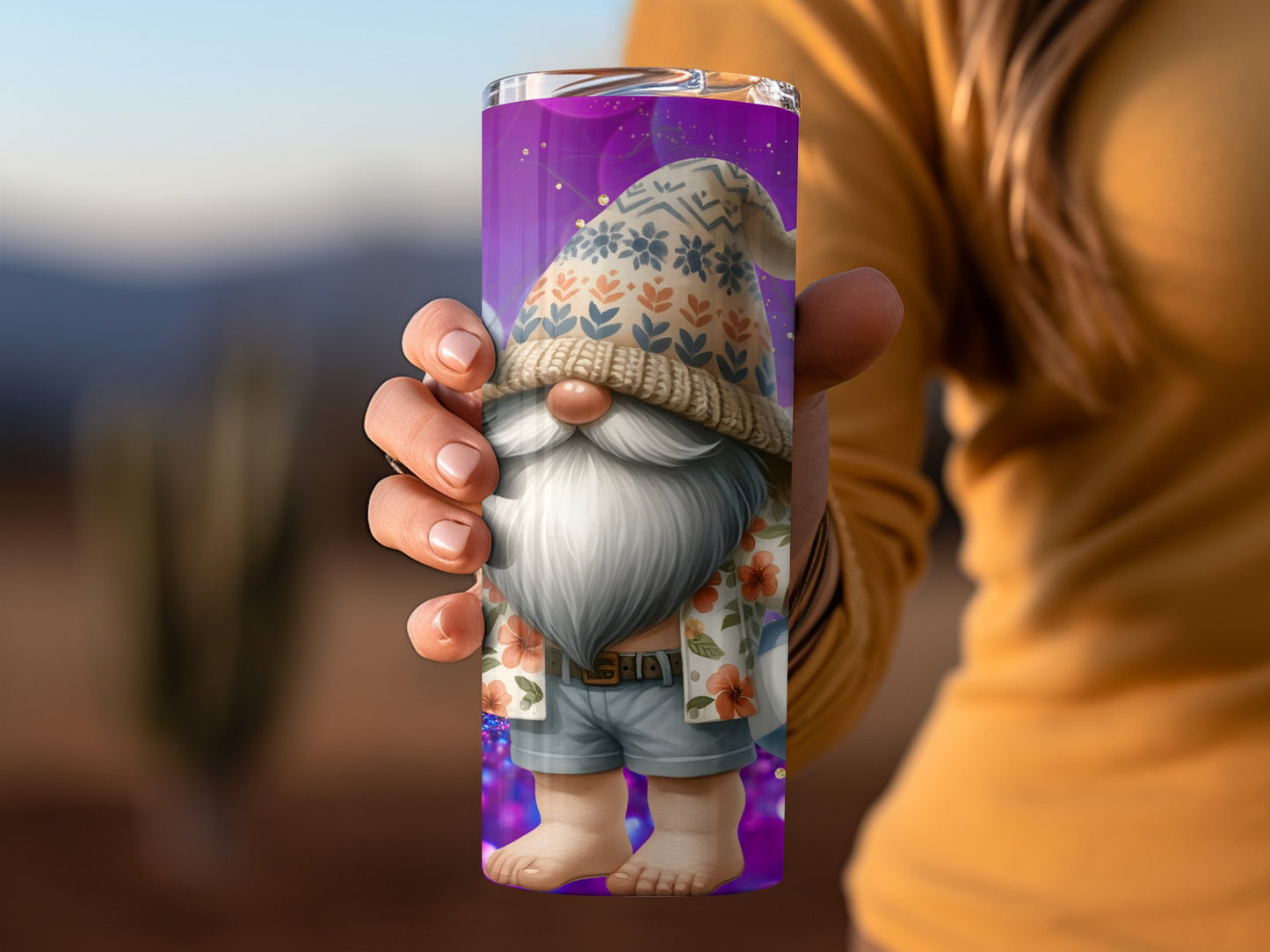 Adorable Gnome Design Insulated Beverage Tumbler