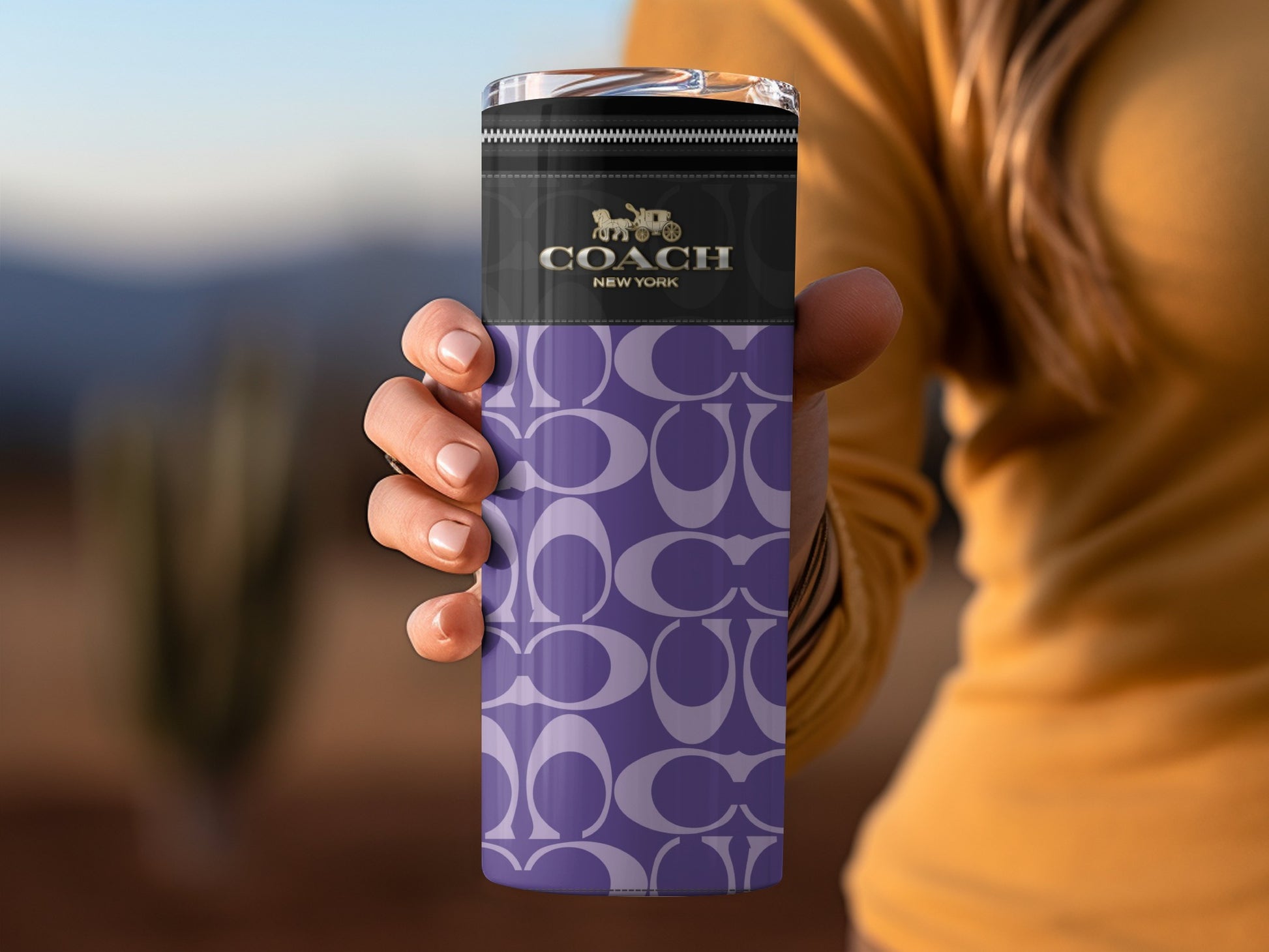 Purple Coach New York Insulated Travel Tumbler