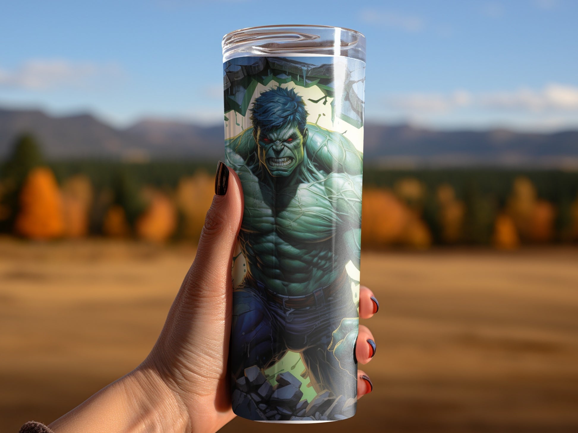 Hulk Smash Action Scene Travel Mug