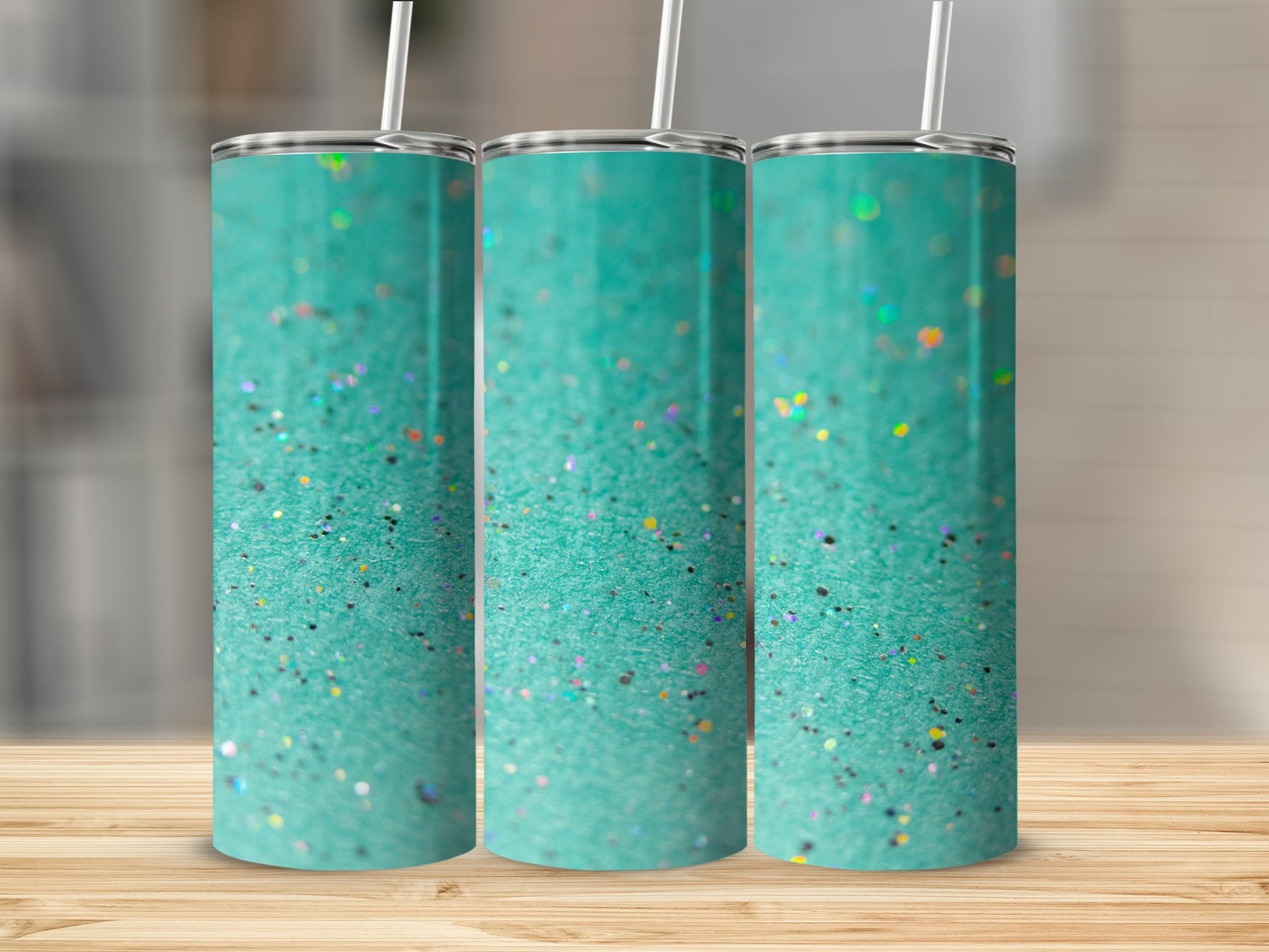 Sparkling Turquoise Glitter Tumbler for Every Occasion