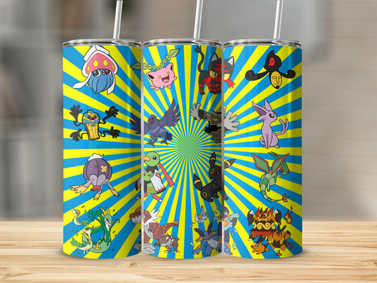 Colorful Cartoon Character Print Tumbler Cup
