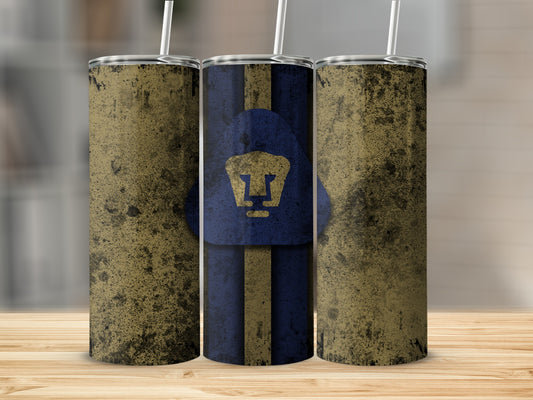 Distressed Old School Lion Design Insulated Tumbler