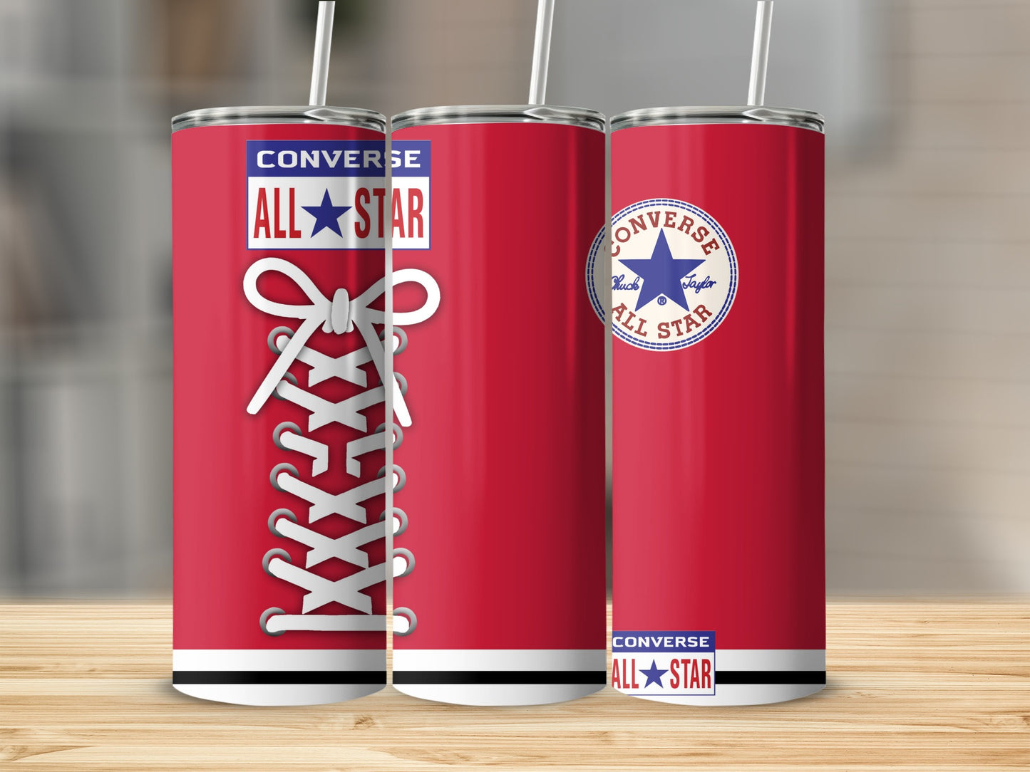 Red Converse All Star Shoelace Pattern Tumbler product type