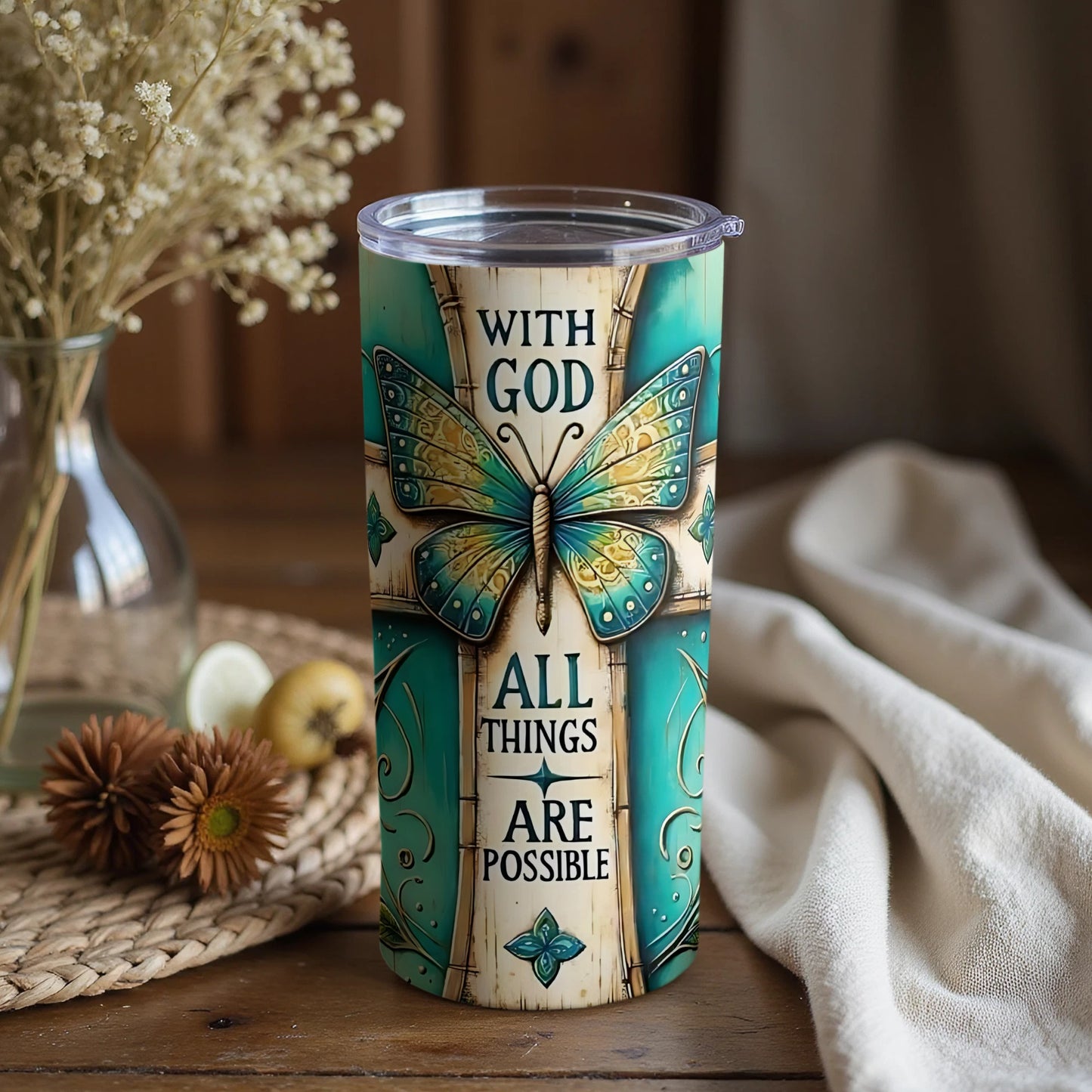 With God All Things Are Possible Butterfly Cup