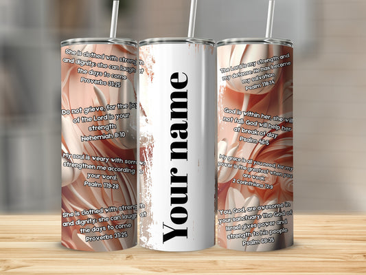 Customized Inspirational Scripture Tumbler with Straw