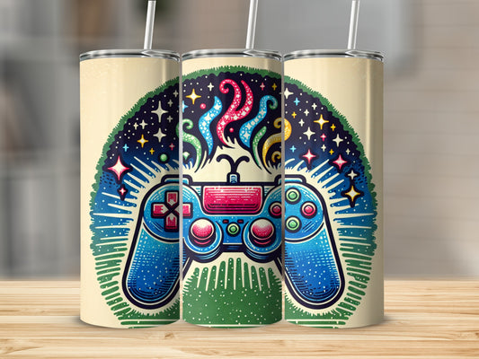 Vibrant Gaming Controller Tumbler Ideal for Gamers
