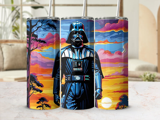 Darth Vader Sunset Trees Colorful Tumbler product type