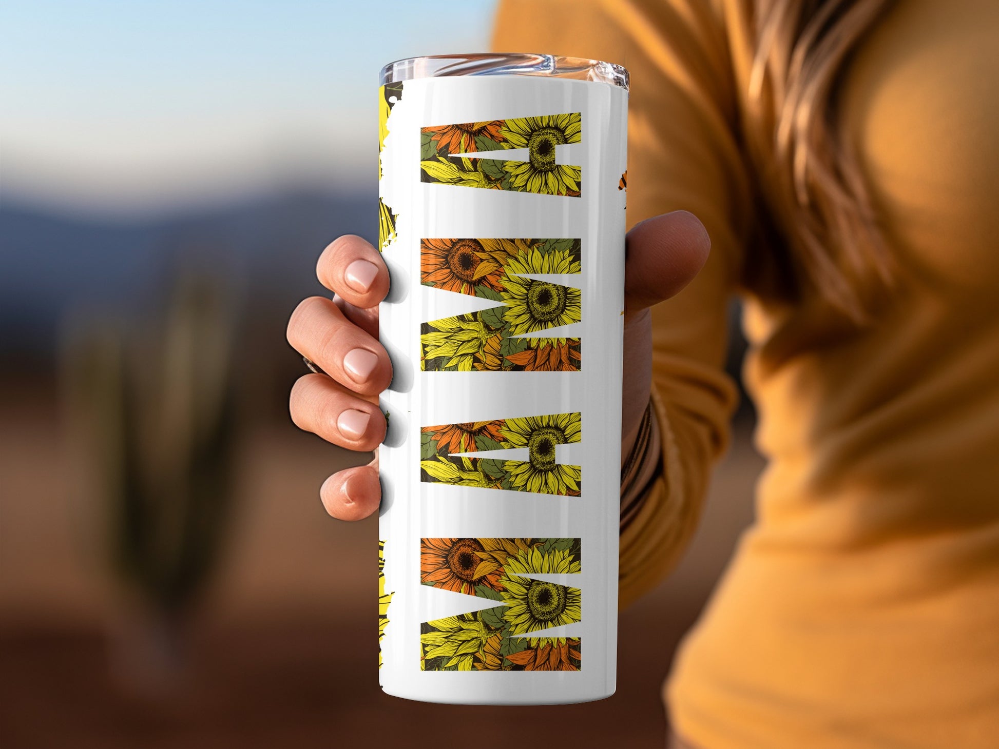 Colorful Sunflower Love Design Travel Tumbler Cup