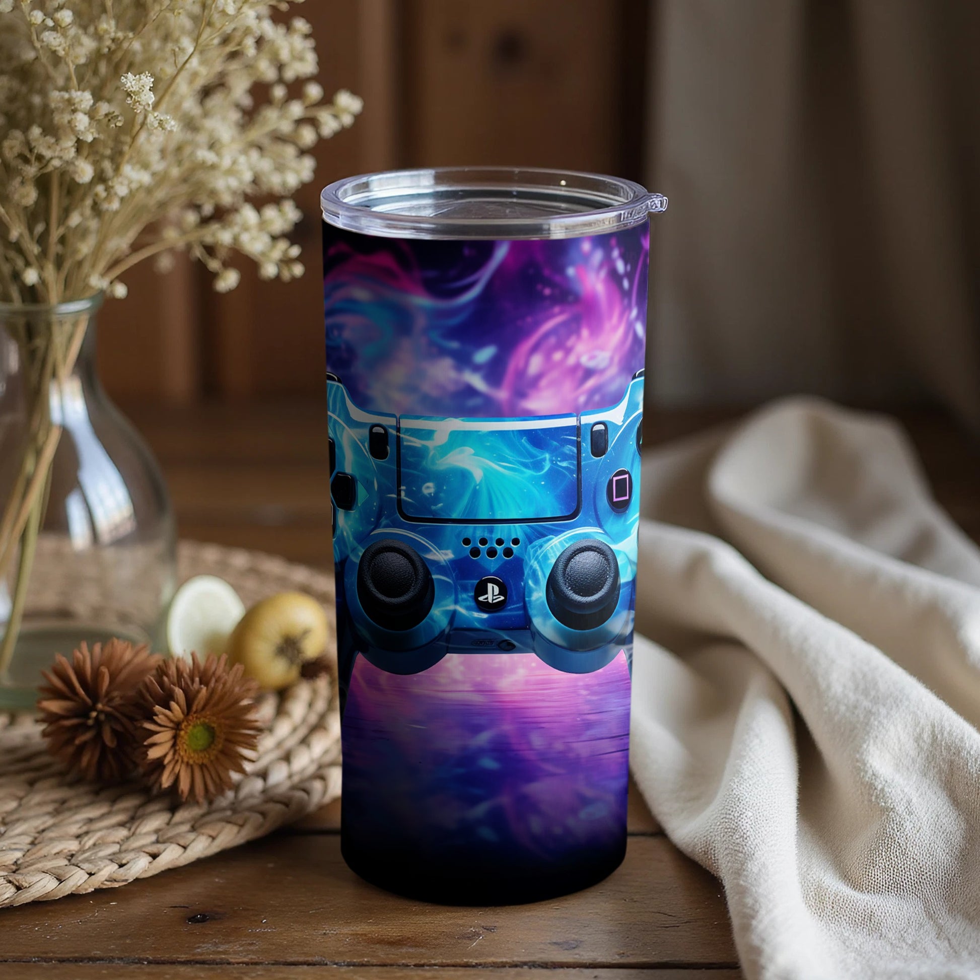 Vibrant Gaming Control Art Tumbler with Lid 20 oz Cup