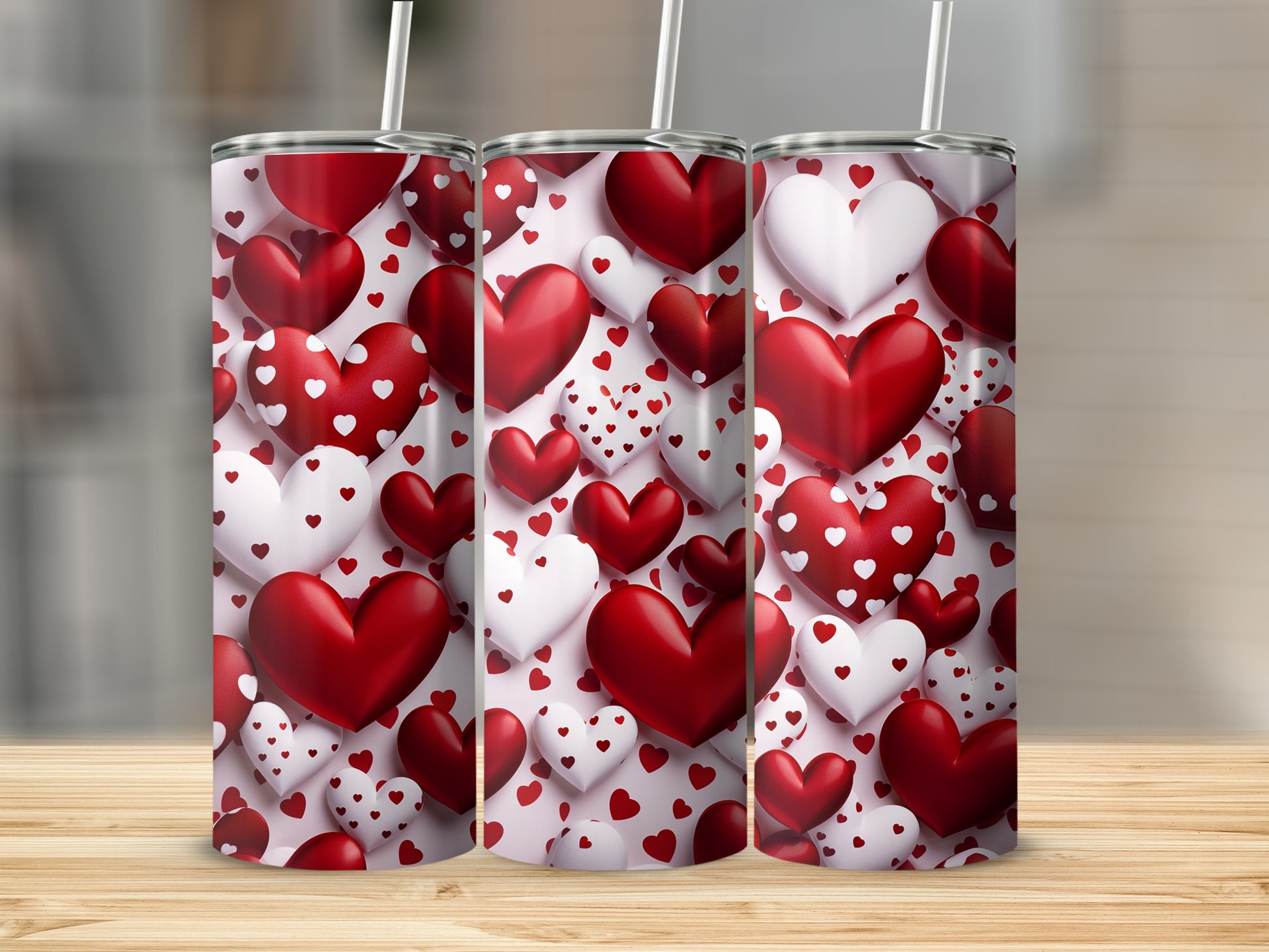 Valentine's Day Heart Pattern Tumbler Product