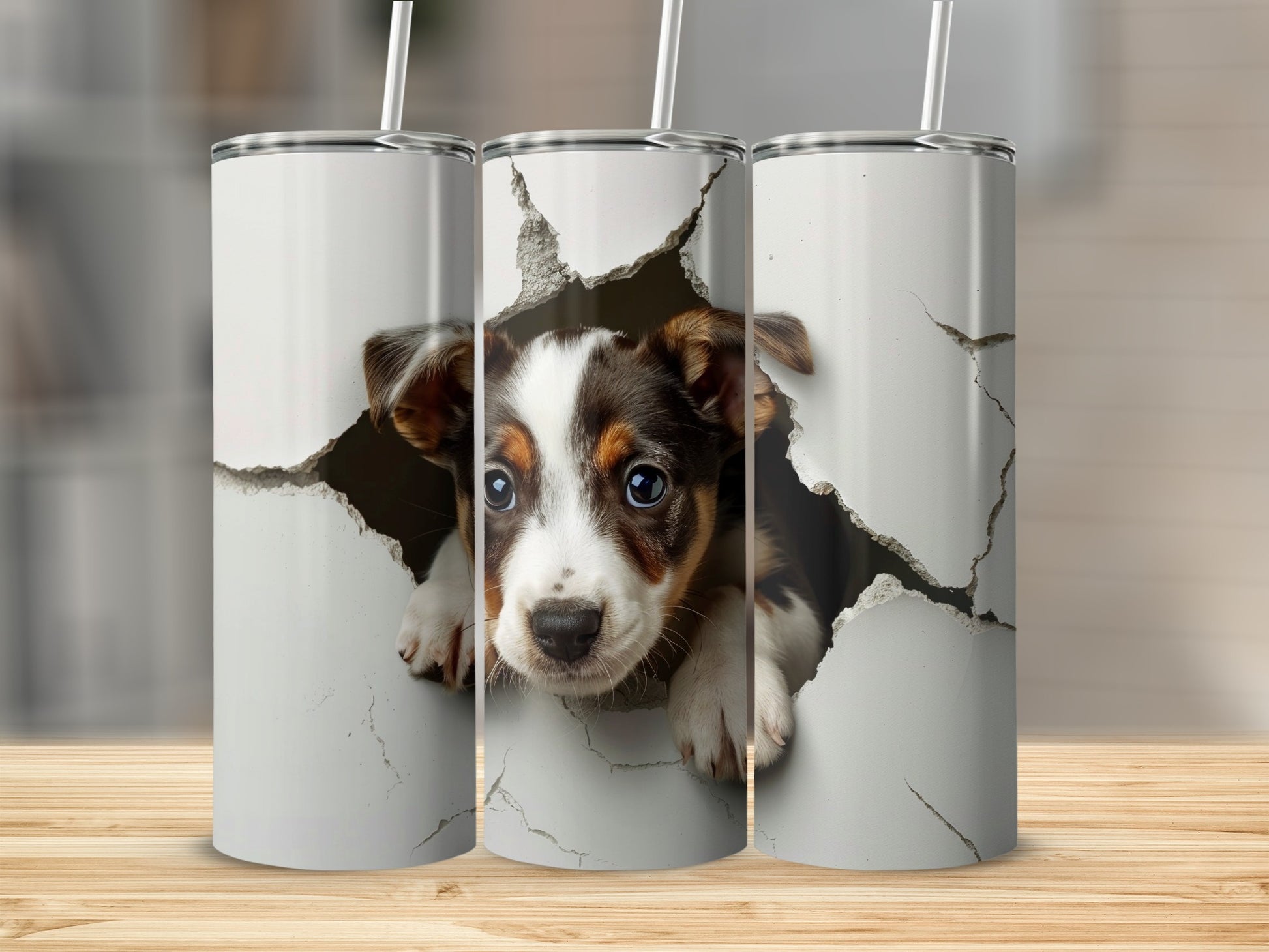 Little Puppy Cracked Wall Tumbler Design product type