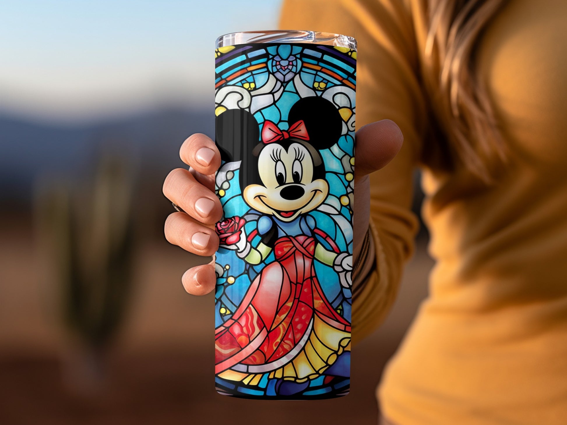 Vibrant Minnie Mouse Art Design Tumbler Drinkware