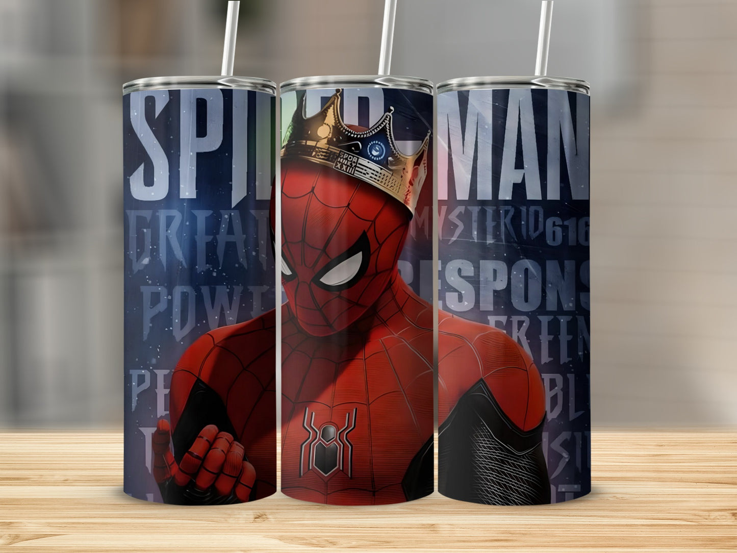 Spider-Man Tumbler with Crown Design Flask