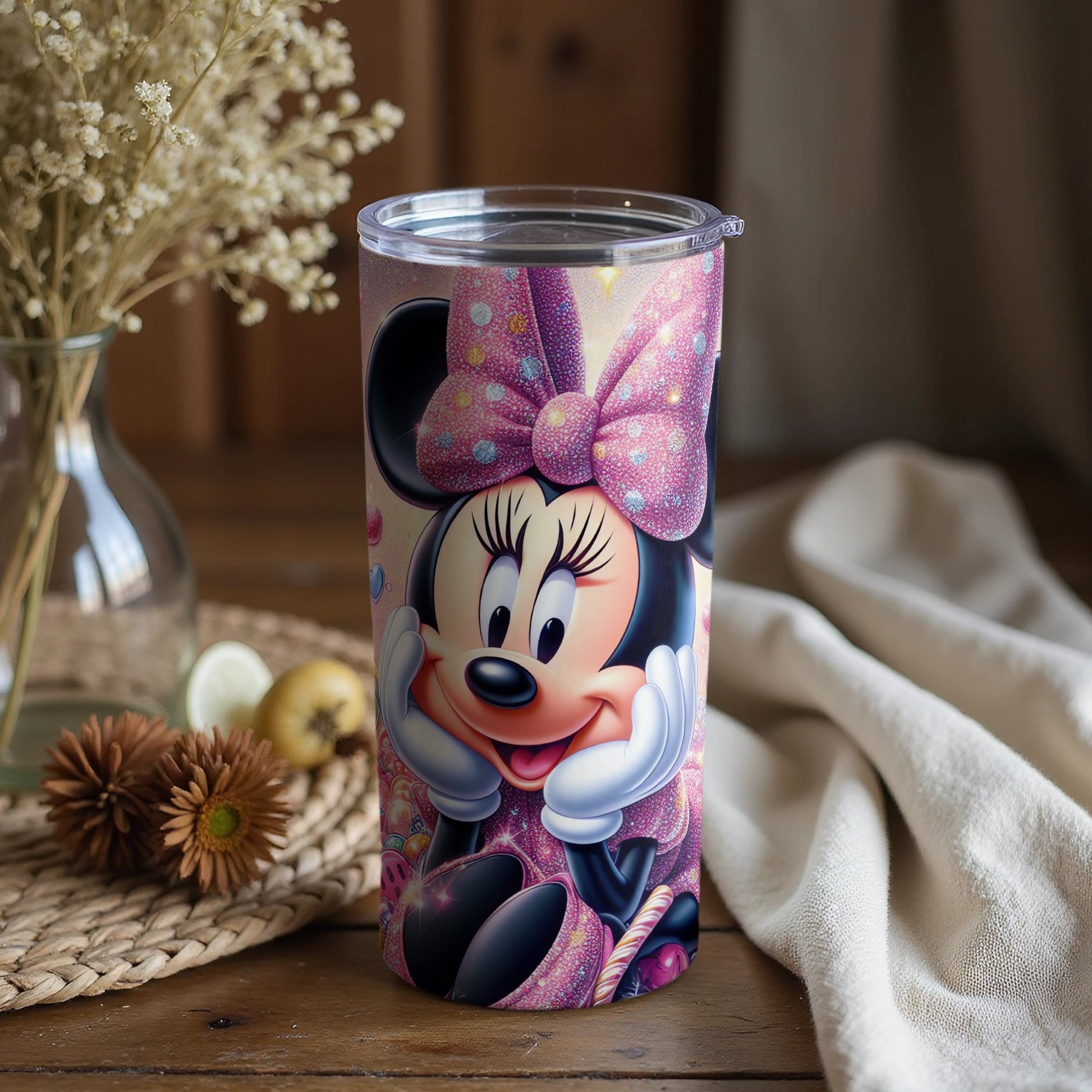 Minnie Mouse Tumbler with Purple Bow Design
