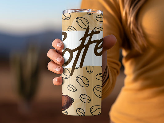 Coffee Themed Insulated Travel Tumbler Cup Flask