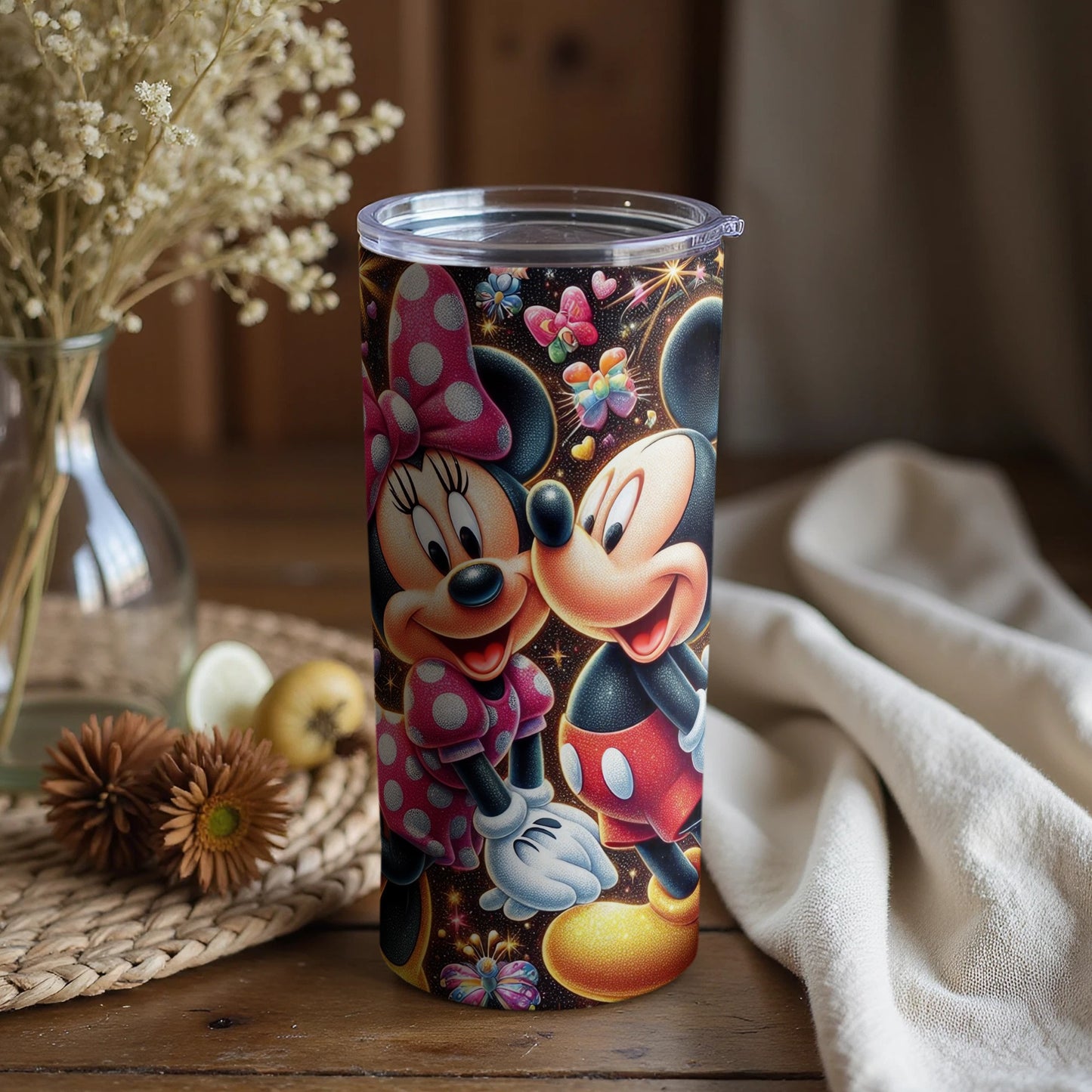 Colorful and Fun Mickey and Minnie Drink Tumbler