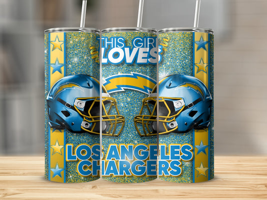 This Girl Loves Los Angeles Chargers Football Helmets Tumblers