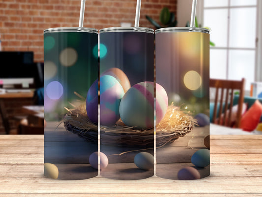 Colorful Easter Eggs Nest Bokeh Lights product type