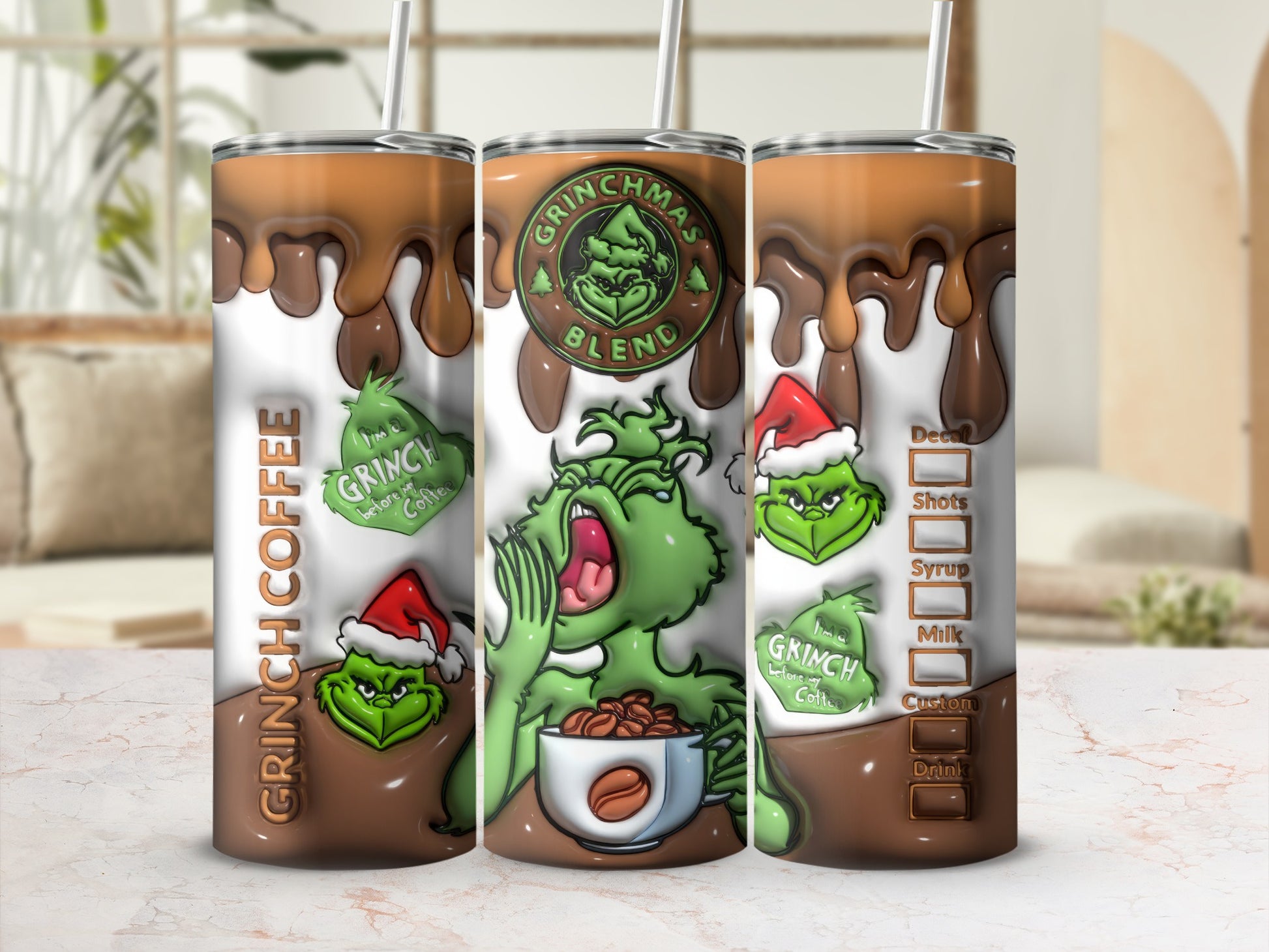 Grinch Coffee Christmas Blend Tumbler for Holiday Cheers