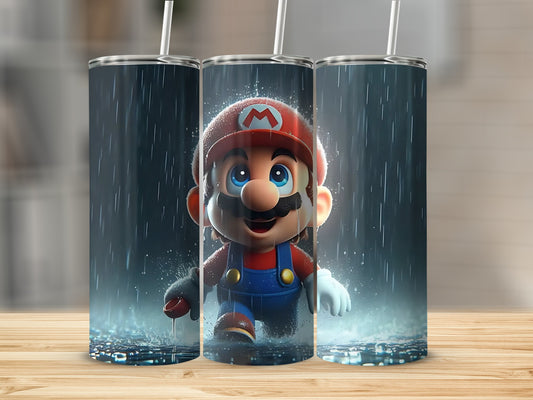 Cartoon Character in the Rain Tumbler Flask Drinkware
