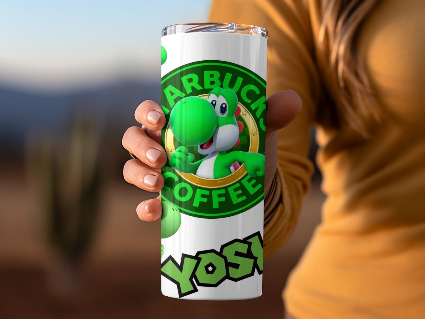 Funny Yoshi Starbuck Coffee Insulated Tumbler Cup