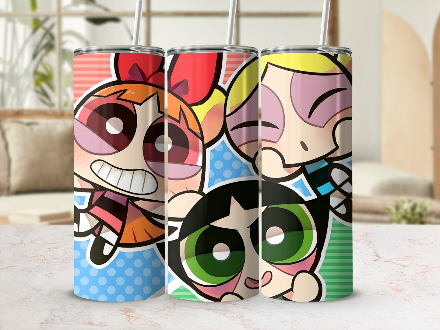 Adorable Cartoon Character Themed Tumbler Set
