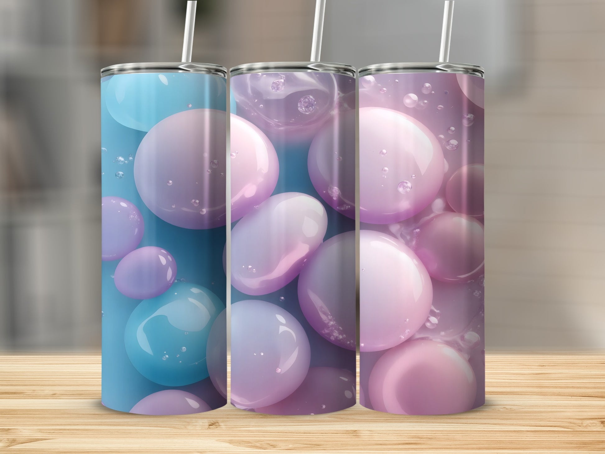Gradient Bubble Design Pink Purple Blue Tumbler product type
