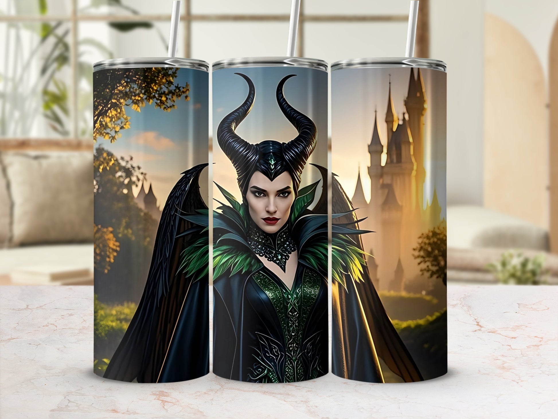 Enchanting Dark Fairy Tale Castle Themed Tumbler