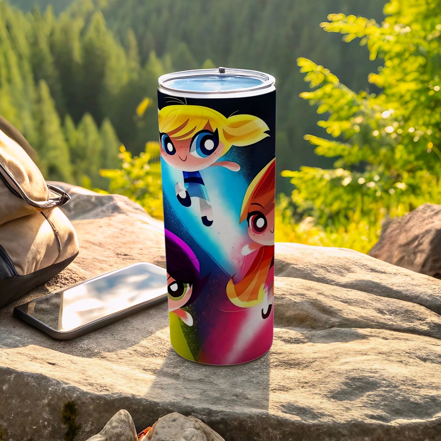Colorful Powerpuff Girls Insulated Tumbler for Outdoor Adventures