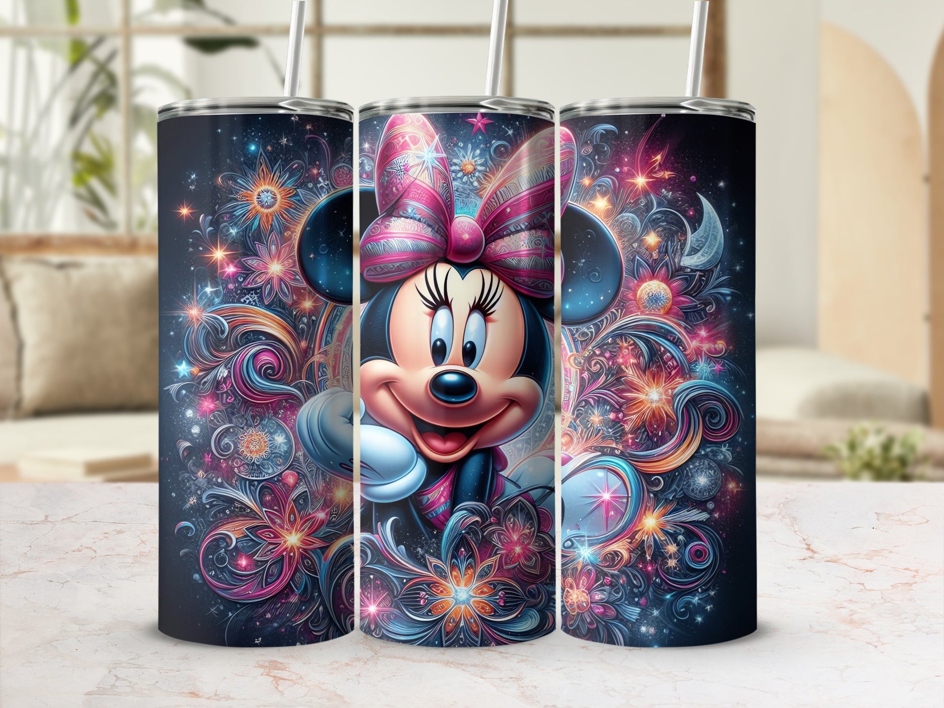 Minnie Mouse and Floral Design Tumbler