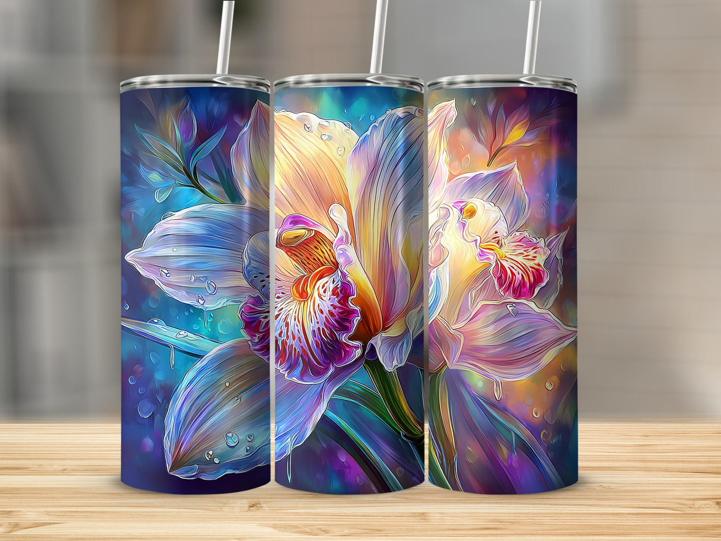 Colorful Orchid Art Insulated Tumbler Product