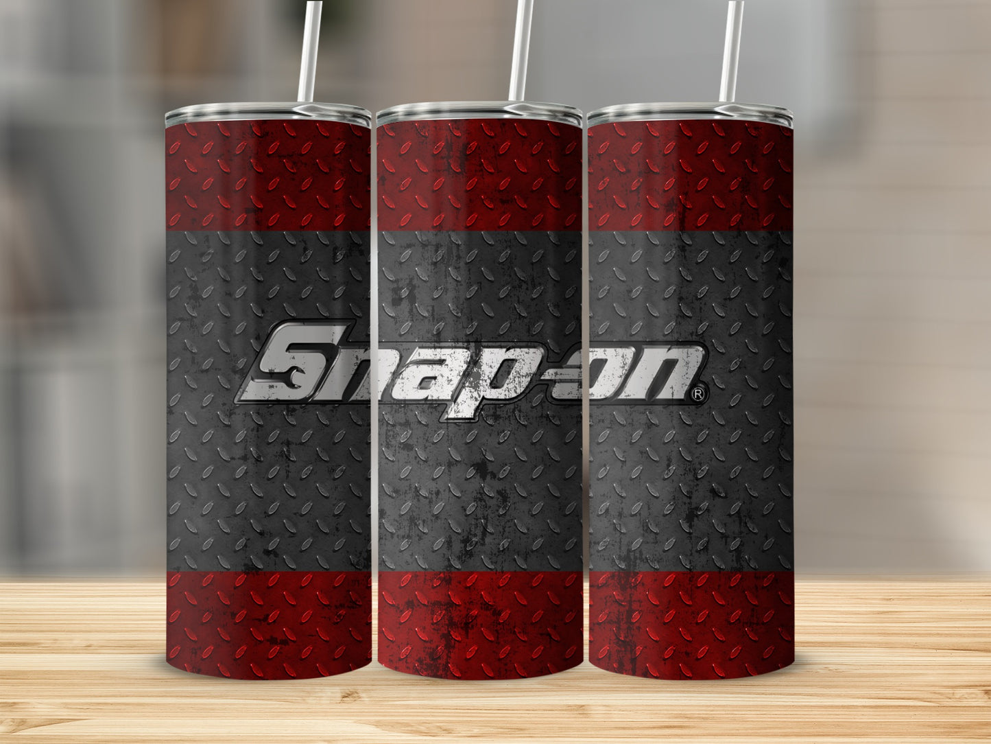 Snap-on Red Black Diamond Plate Tumbler product type