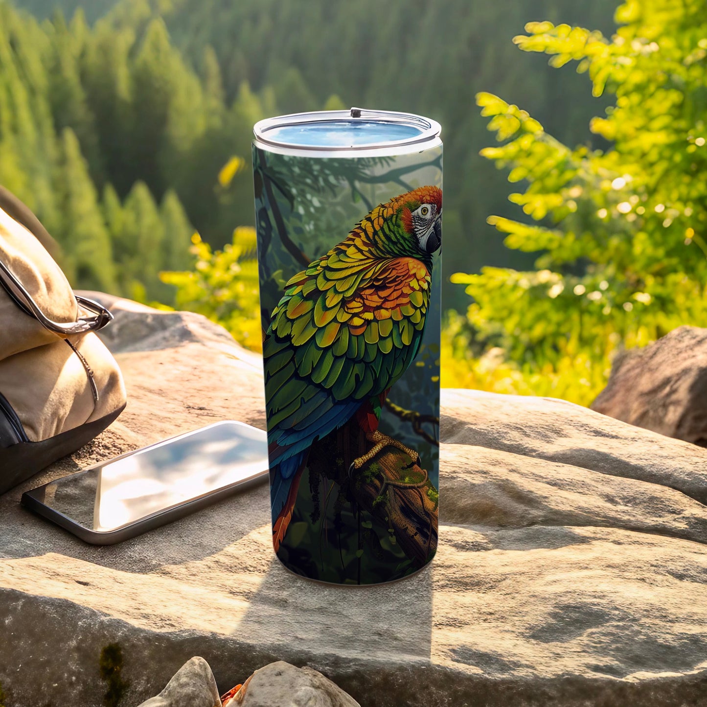 Colorful Parrot Jungle Inspired Tumbler product type