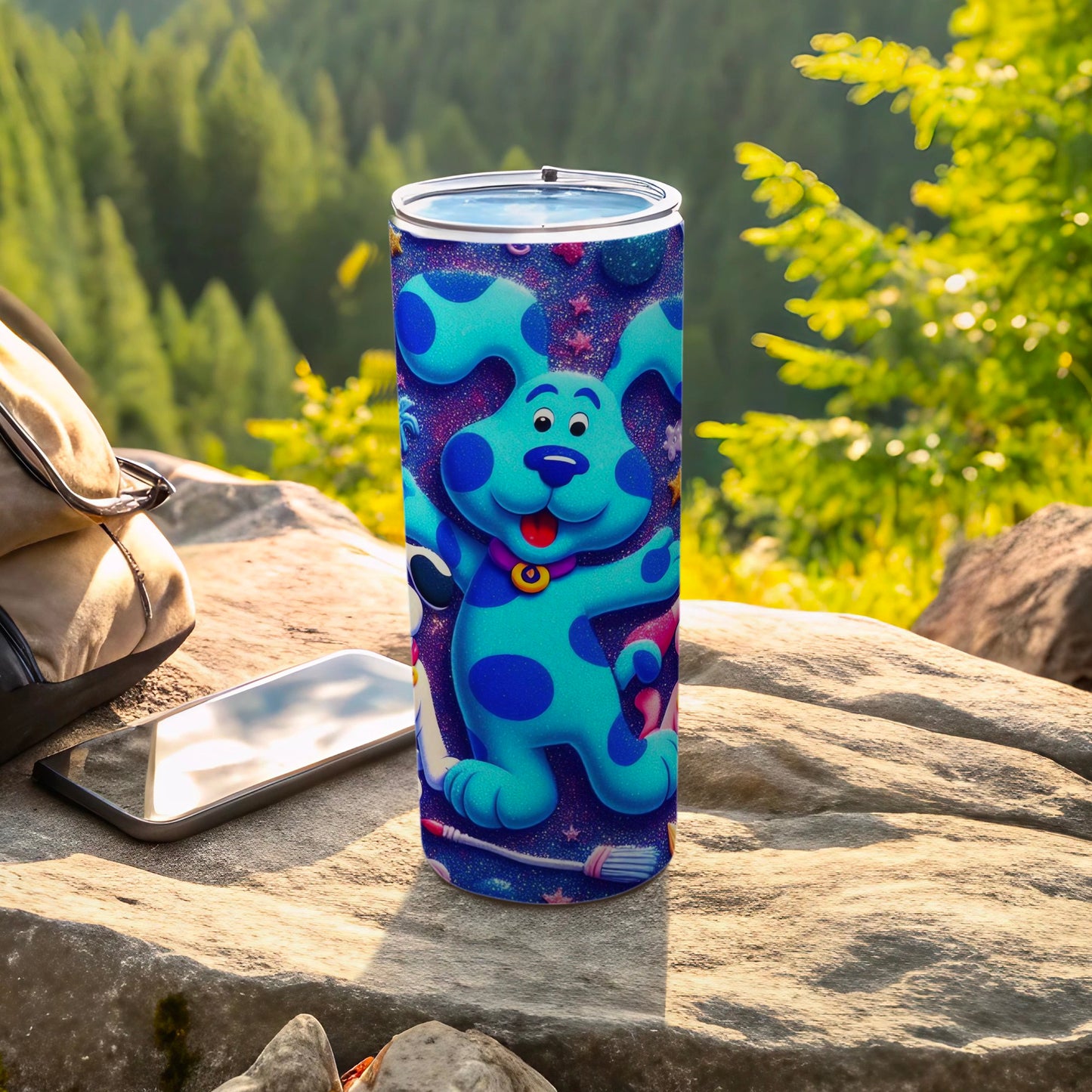 Fun Blue Cartoon Character Outdoor Drink Tumblr