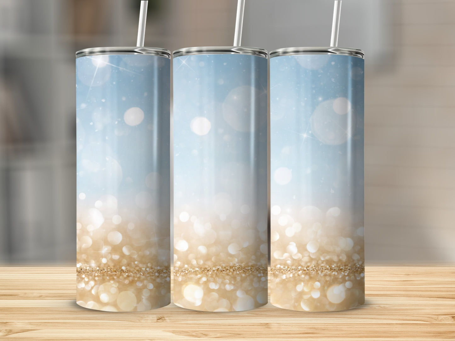 Elegant Glitter Gradient Tumbler with Straw Accessory