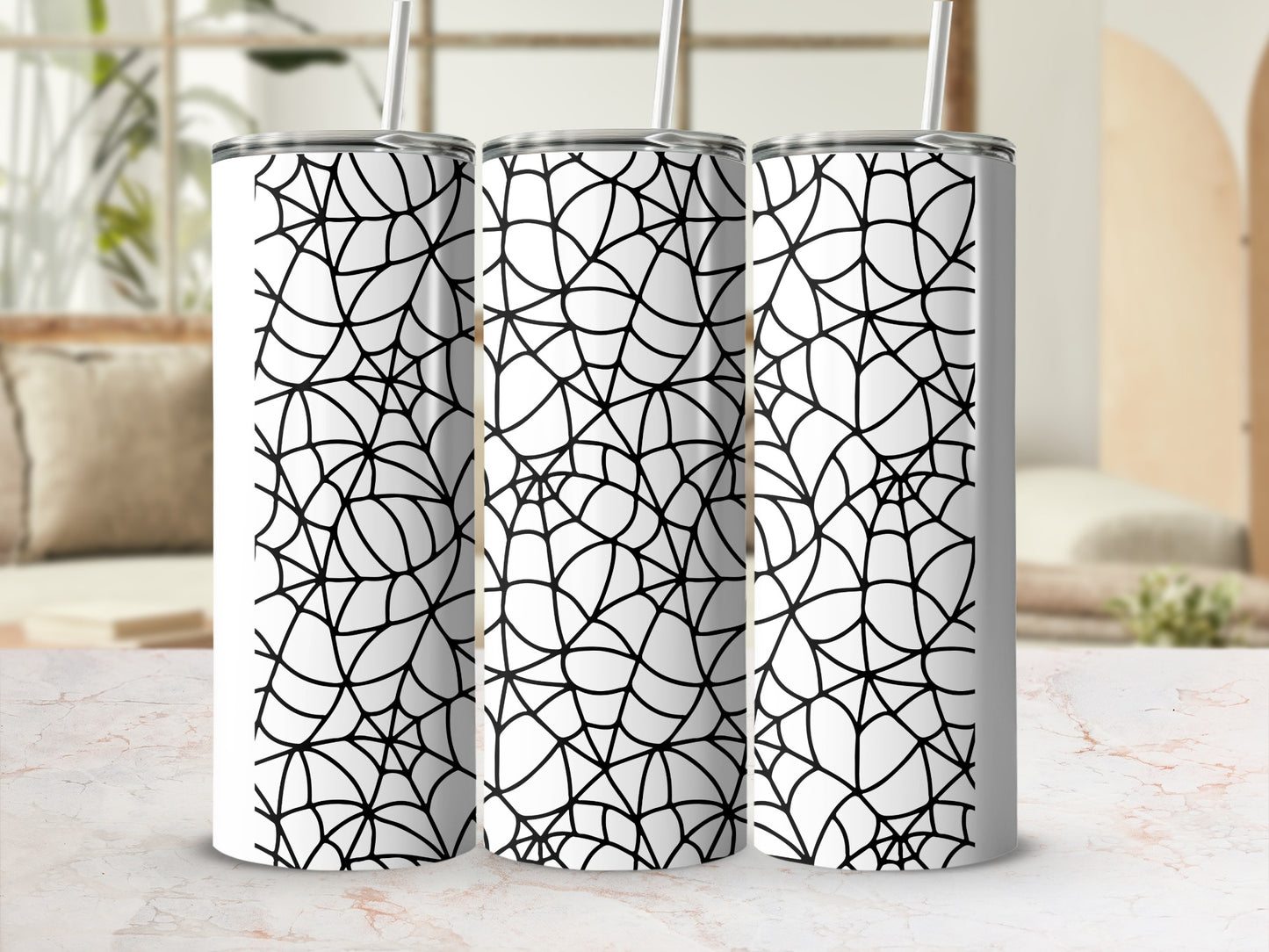 Black White Spiderweb Pattern Tumbler product type