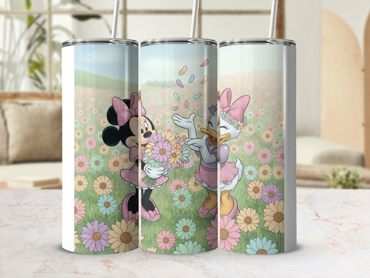 Minnie and Daisy Colorful Floral Theme Tumbler Cup