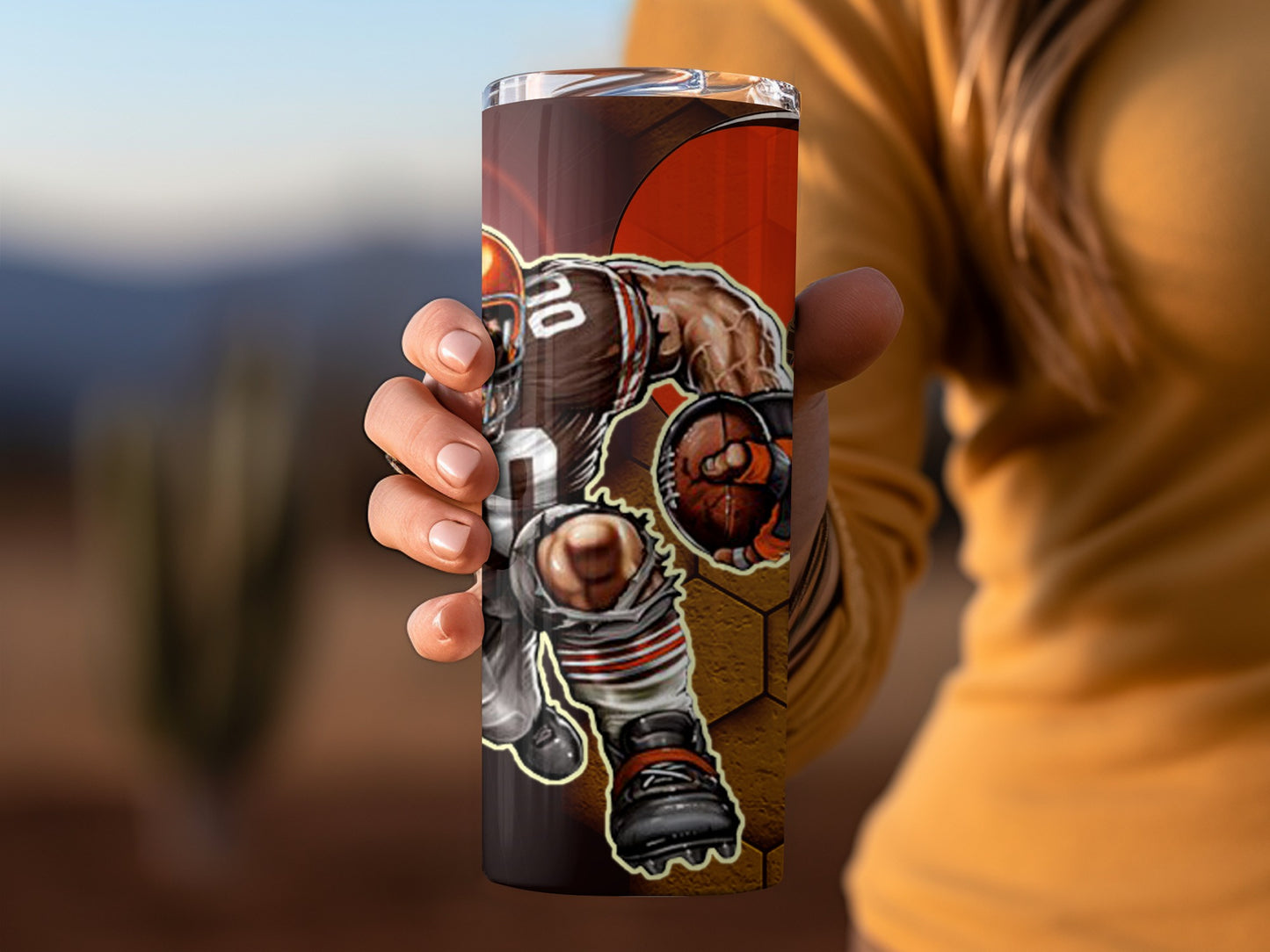 Football Player Graphics Travel Tumbler Product