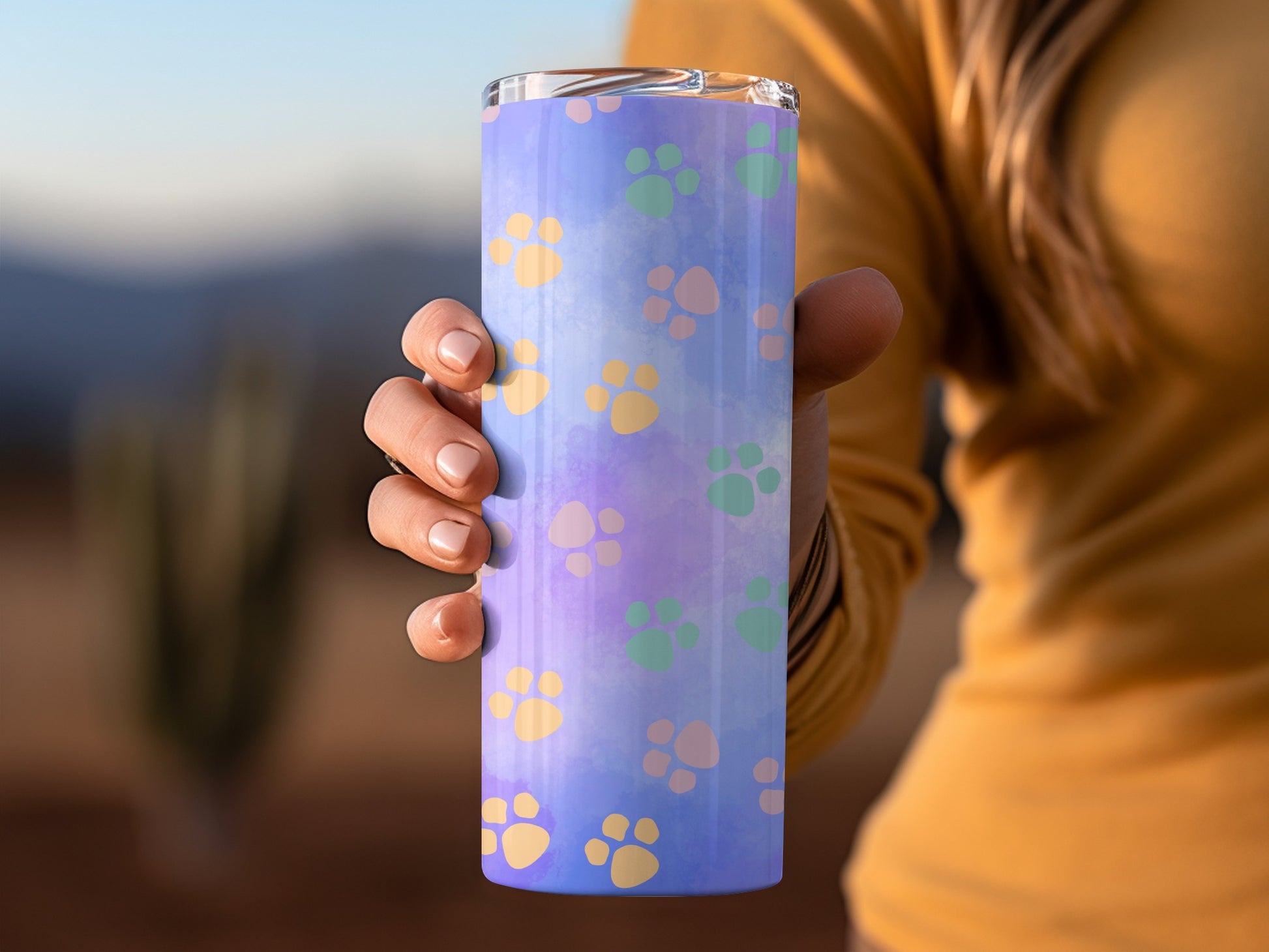 Colorful Paw Prints Tumbler for Pet Lovers