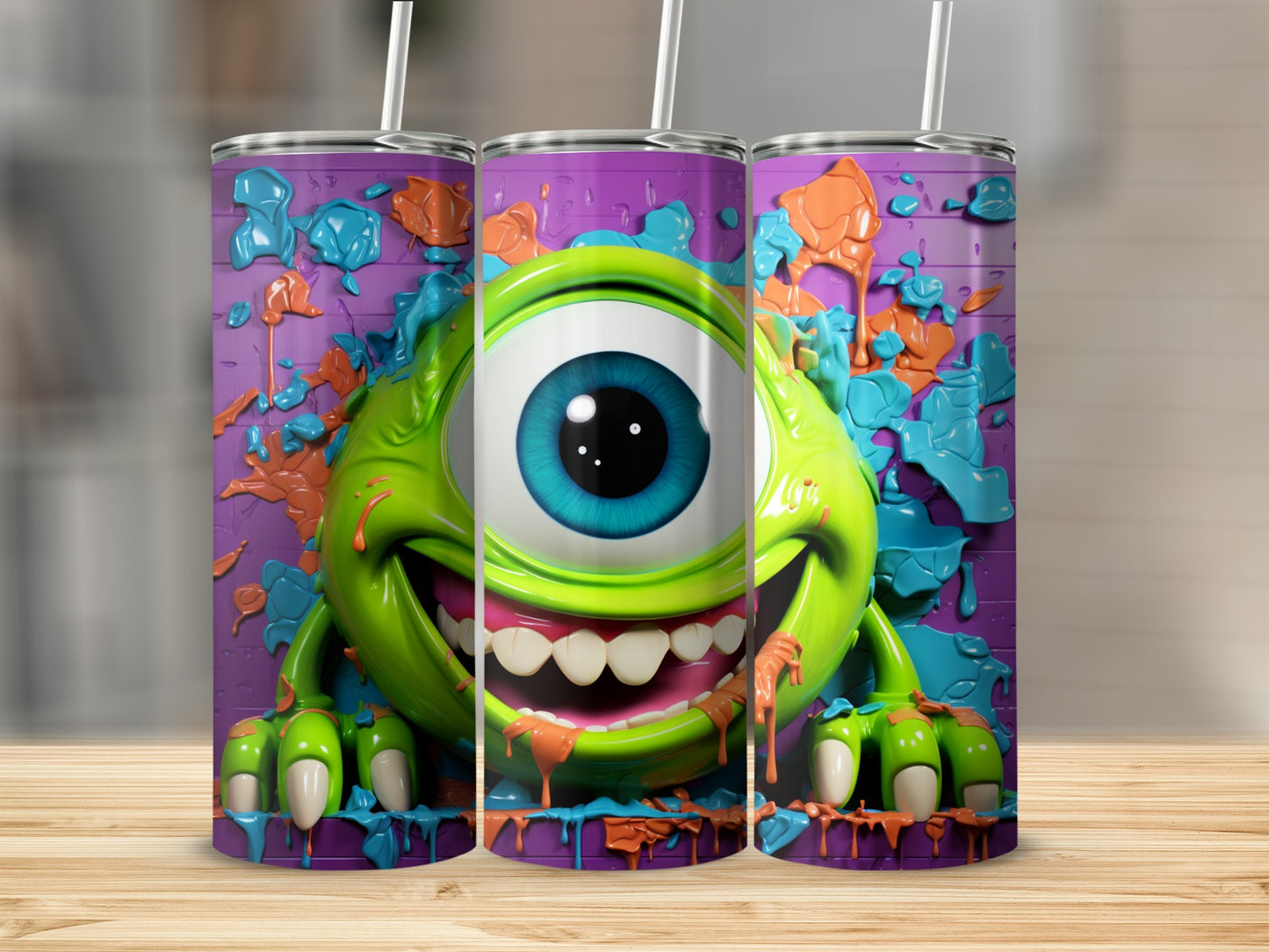 Colorful Creature Cartoon Art Design Tumbler