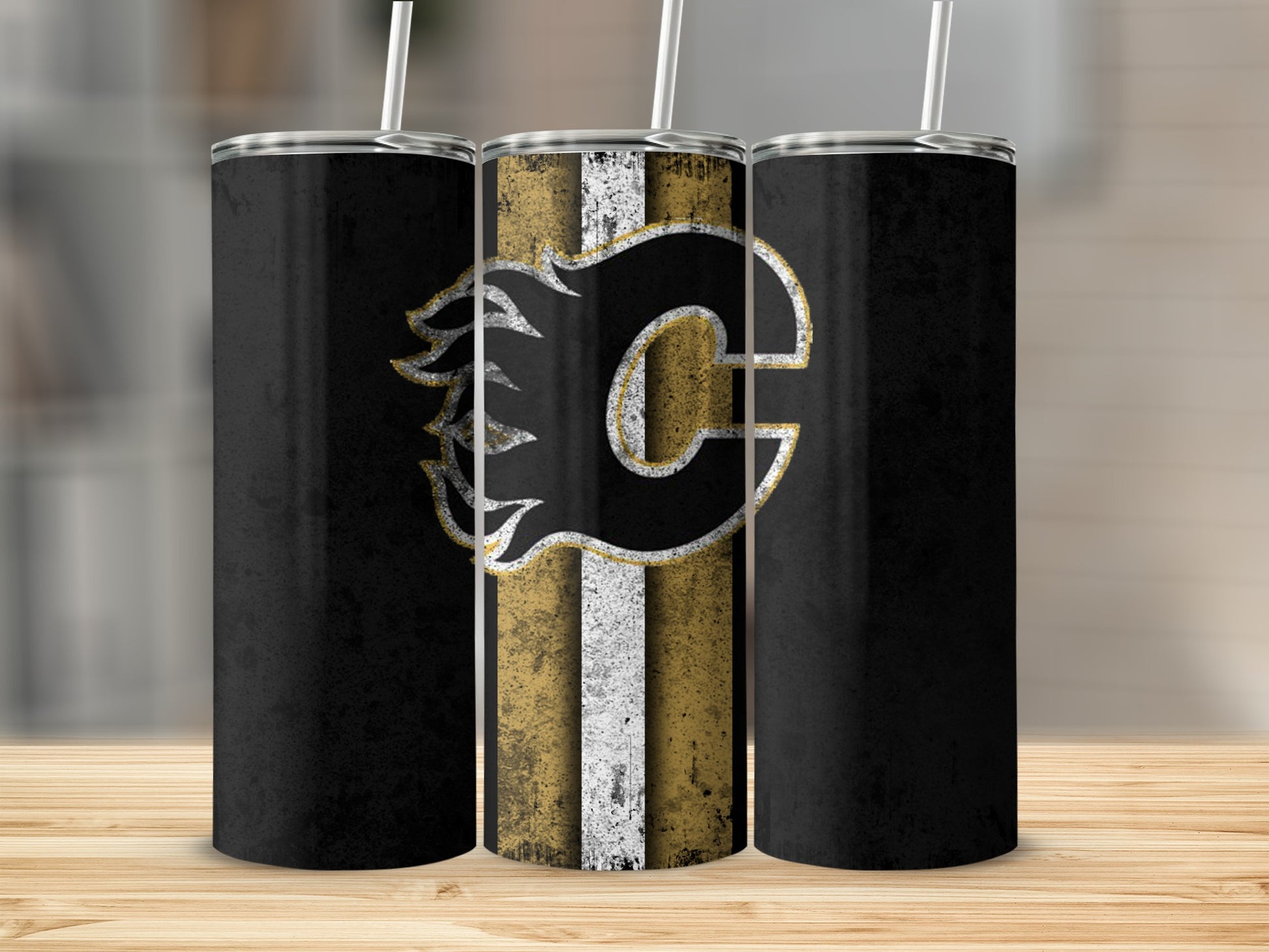 Vintage Striped Team Logo Stainless Steel Tumbler
