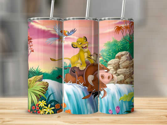 Colorful Jungle Scene with Animals Tumbler Cup