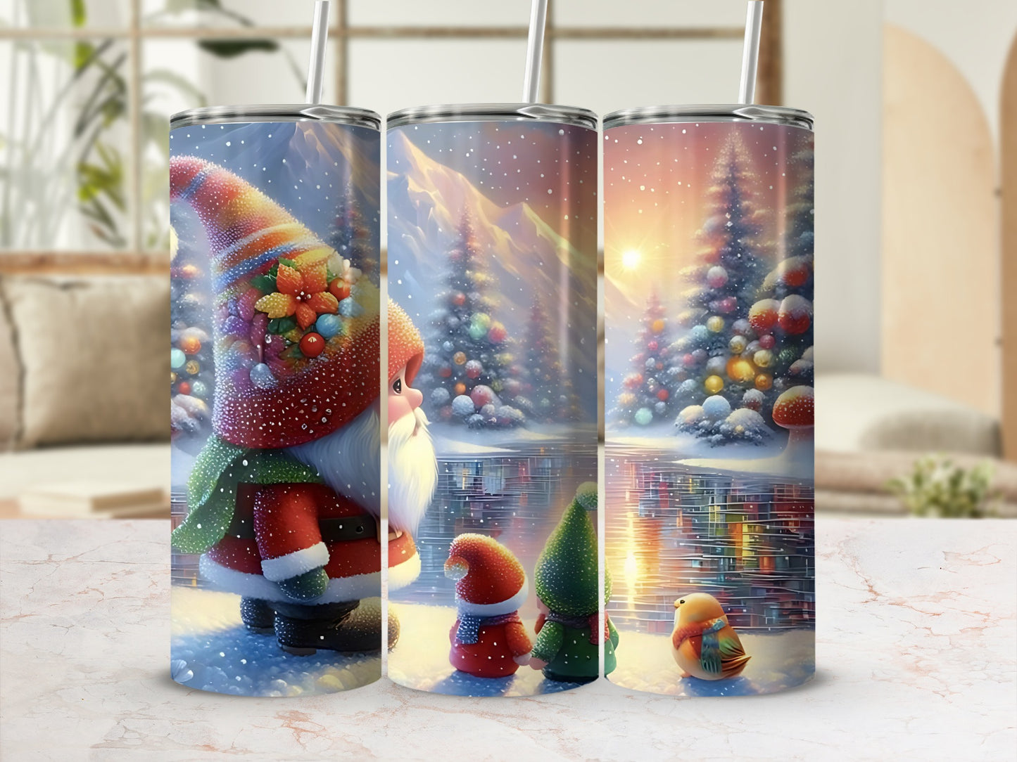 Christmas Gnome and Winter Wonderland Tumbler